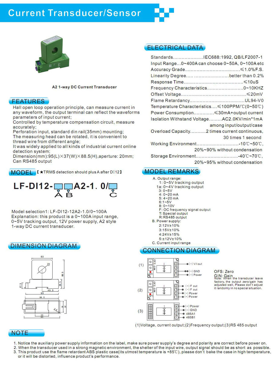 SA2 DC Current Transducer
